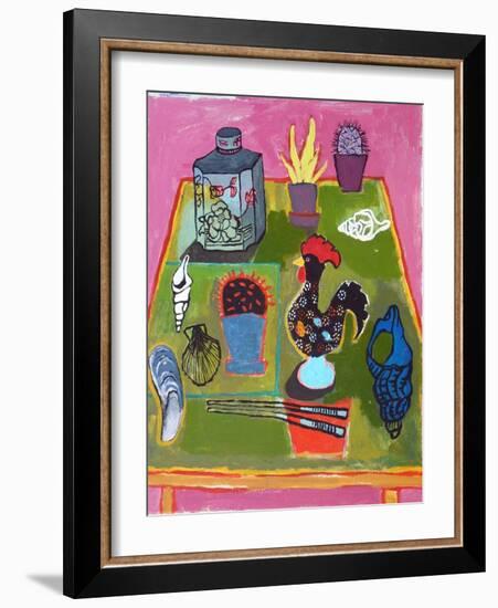 Rooster with Shells, 2016-Anastasia Lennon-Framed Giclee Print