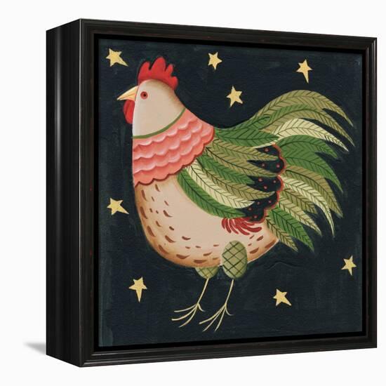 Rooster with Stars in Background Bordered-Beverly Johnston-Framed Premier Image Canvas