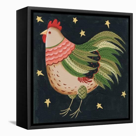 Rooster with Stars in Background Bordered-Beverly Johnston-Framed Premier Image Canvas