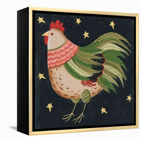 Rooster with Stars in Background Bordered-Beverly Johnston-Framed Premier Image Canvas