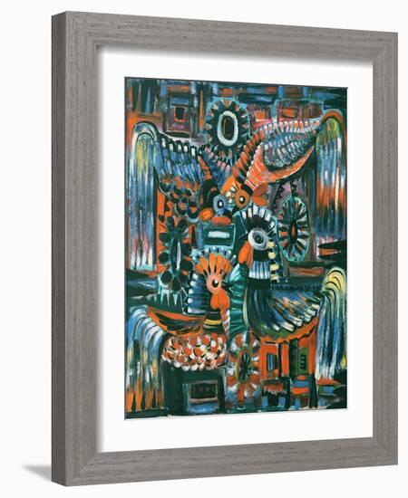 Roosters, 1967-Radi Nedelchev-Framed Giclee Print