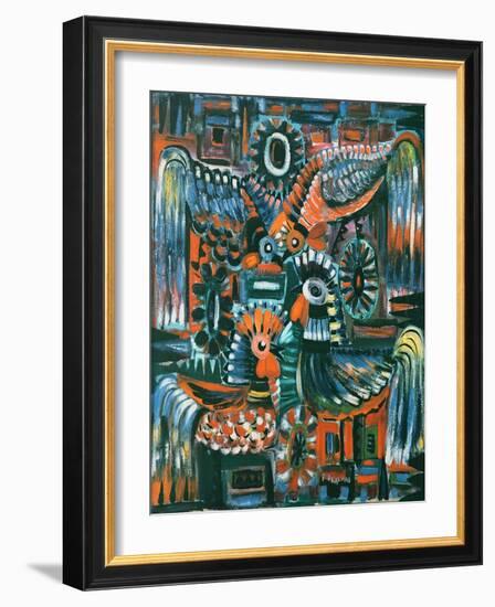 Roosters, 1967-Radi Nedelchev-Framed Giclee Print