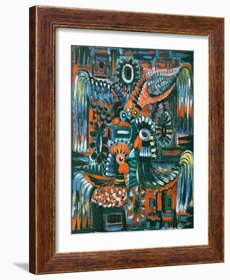 Roosters, 1967-Radi Nedelchev-Framed Giclee Print