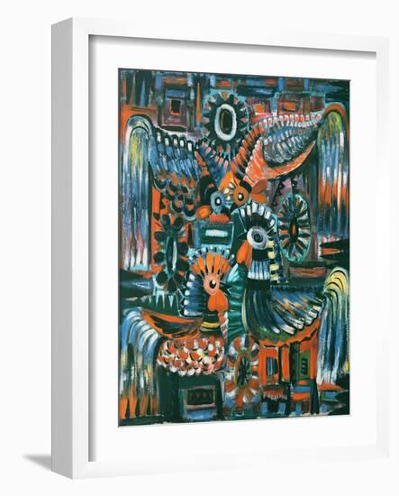 Roosters, 1967-Radi Nedelchev-Framed Giclee Print