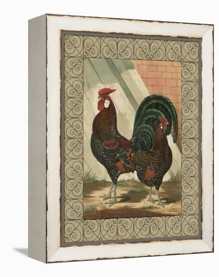 Roosters V-Cassel-Framed Stretched Canvas