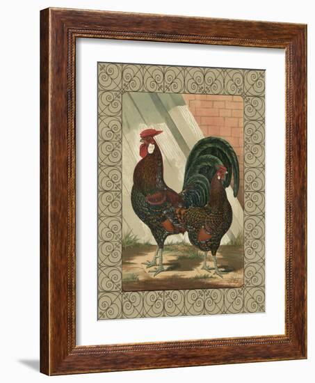 Roosters V-Cassel-Framed Art Print