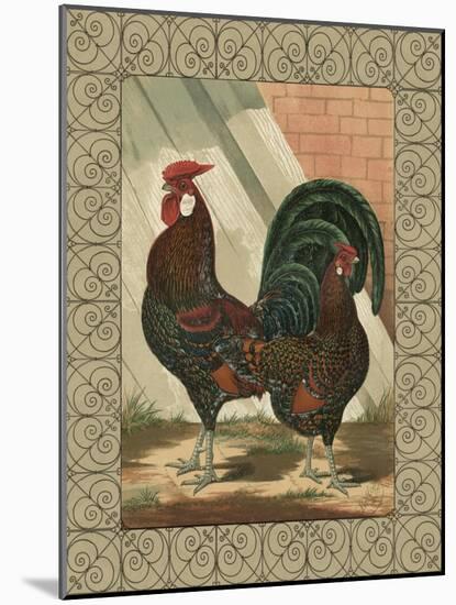 Roosters V-Cassel-Mounted Art Print