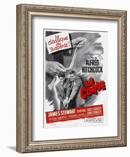 ROPE, (aka LA CORDE), French poster, from left: Farley Granger, James Stewart, 1948-null-Framed Premium Giclee Print