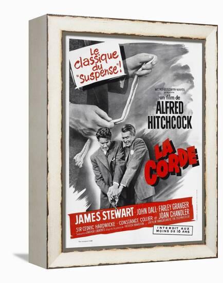 ROPE, (aka LA CORDE), French poster, from left: Farley Granger, James Stewart, 1948-null-Framed Stretched Canvas