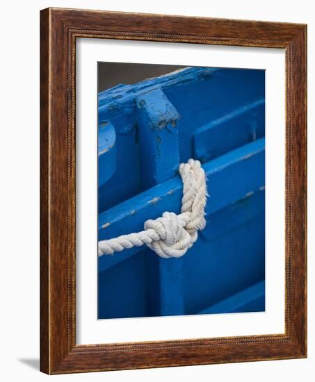 Rope, Boat, Blue, Wood, Up, Detail-Andrea Haase-Framed Photographic Print