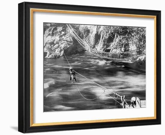 Rope Bridge, Jhelum Valley, Kashmir, India, C1900-F Bremner-Framed Giclee Print