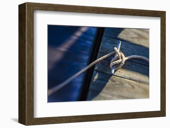 Rope Tied to a Dock in Pamet Harbor in Truro, Massachusetts. Cape Cod-Jerry and Marcy Monkman-Framed Photographic Print