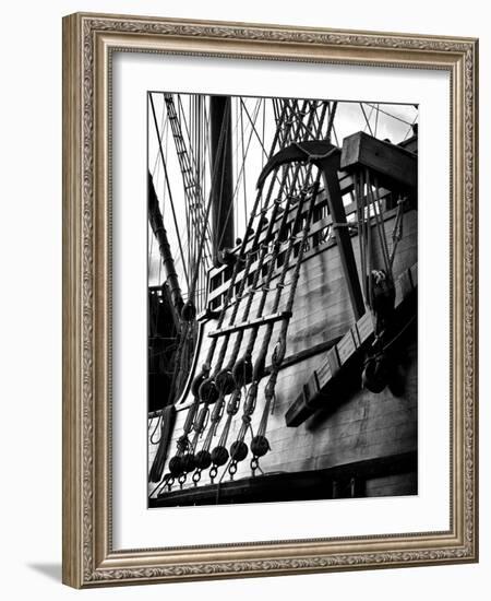 Ropes and Anchor El Galeon, Authentic Replica of 17th Century Spanish Galleon at Pier 84, New York-Philippe Hugonnard-Framed Photographic Print