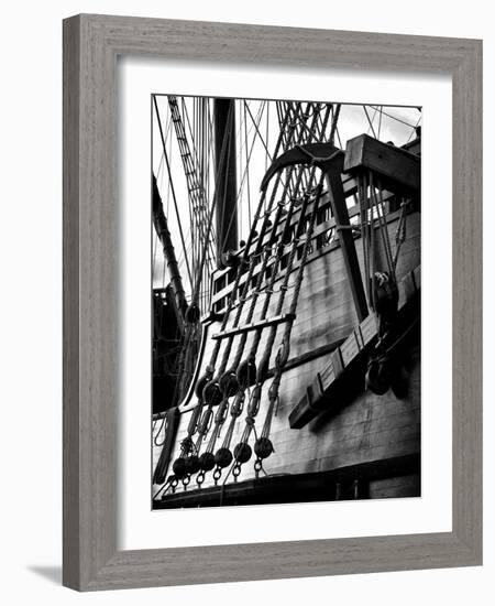 Ropes and Anchor El Galeon, Authentic Replica of 17th Century Spanish Galleon at Pier 84, New York-Philippe Hugonnard-Framed Photographic Print