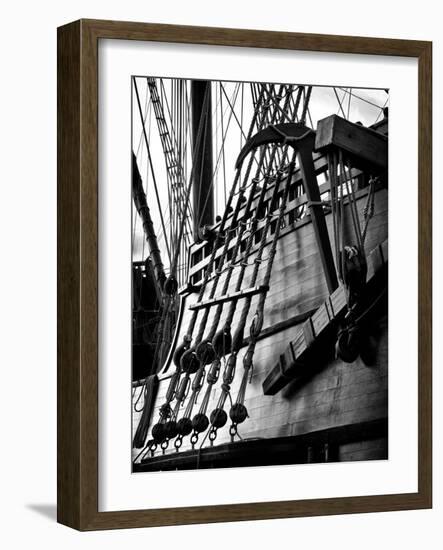 Ropes and Anchor El Galeon, Authentic Replica of 17th Century Spanish Galleon at Pier 84, New York-Philippe Hugonnard-Framed Photographic Print