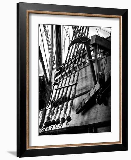 Ropes and Anchor El Galeon, Authentic Replica of 17th Century Spanish Galleon at Pier 84, New York-Philippe Hugonnard-Framed Photographic Print