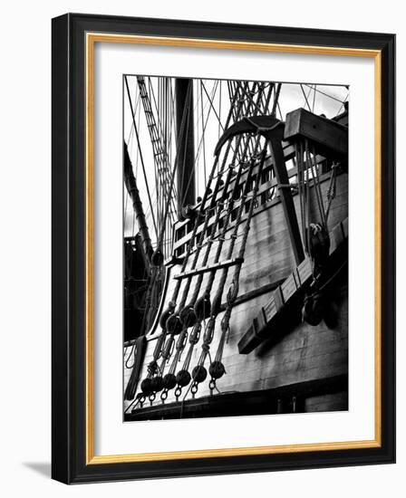 Ropes and Anchor El Galeon, Authentic Replica of 17th Century Spanish Galleon at Pier 84, New York-Philippe Hugonnard-Framed Photographic Print