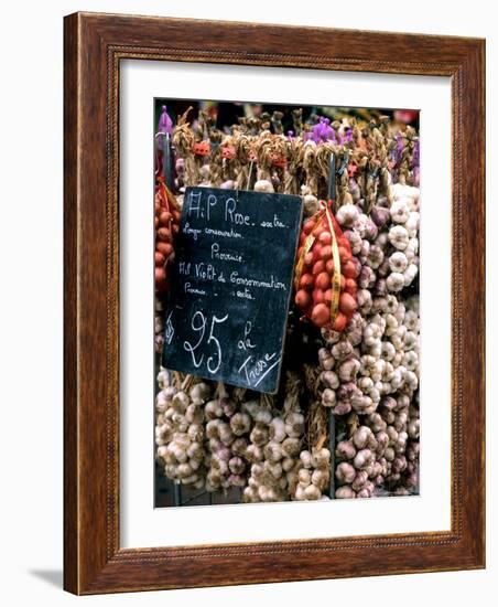 Ropes of Garlic in Local Shop, Nice, France-Bill Bachmann-Framed Photographic Print