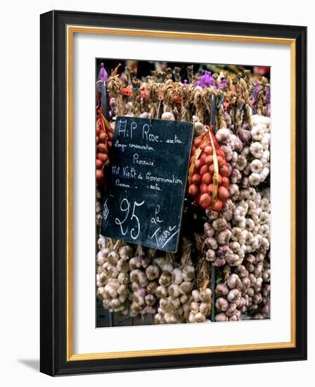 Ropes of Garlic in Local Shop, Nice, France-Bill Bachmann-Framed Photographic Print