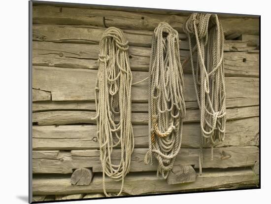 Ropes on Boathouse, Sognefjord, Norway-Russell Young-Mounted Photographic Print