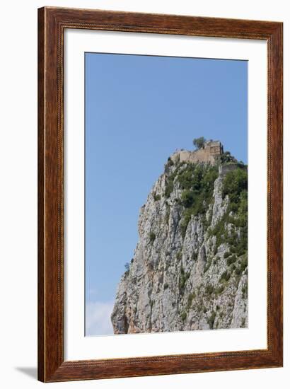 Roquefixade Carthar Castle on Top of a Rugged Rock, Languedoc-Roussillon, France, Europe-Martin Child-Framed Photographic Print