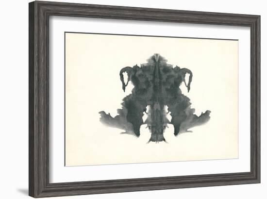 Rorschach Test in Black-null-Framed Art Print