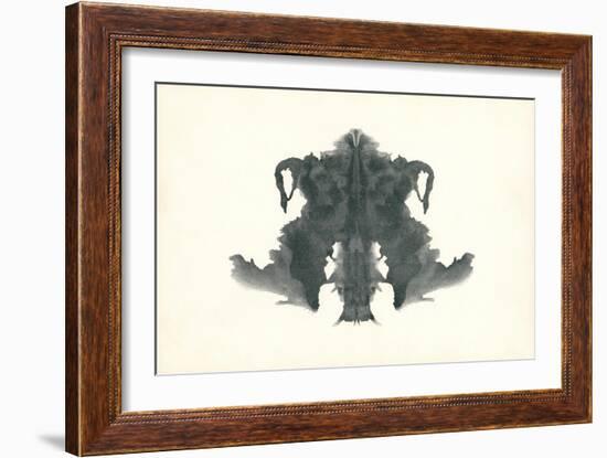 Rorschach Test in Black-null-Framed Art Print