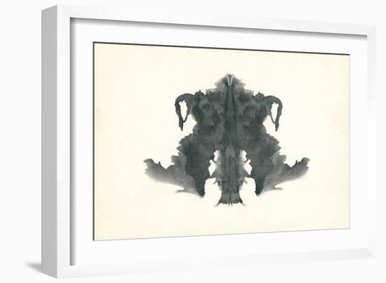 Rorschach Test in Black-null-Framed Art Print