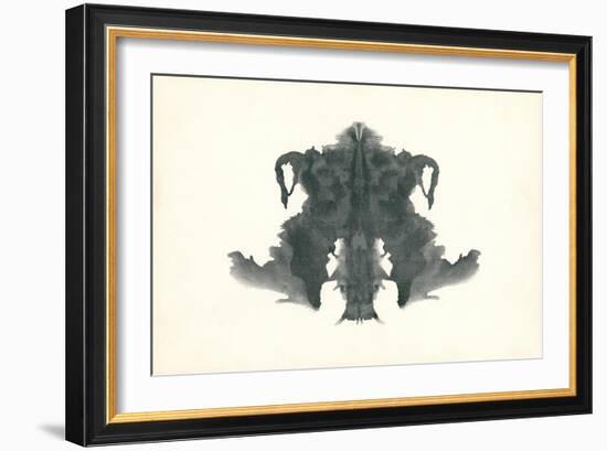 Rorschach Test in Black-null-Framed Art Print