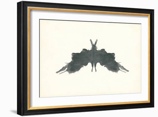 Rorschach Test in Black-null-Framed Art Print