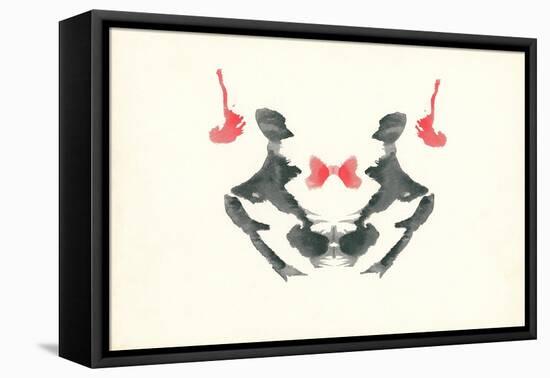 Rorschach Test in Red and Black-null-Framed Stretched Canvas