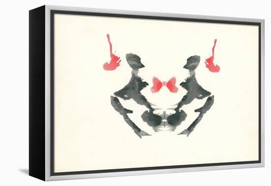 Rorschach Test in Red and Black-null-Framed Stretched Canvas