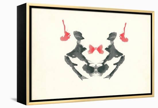 Rorschach Test in Red and Black-null-Framed Stretched Canvas