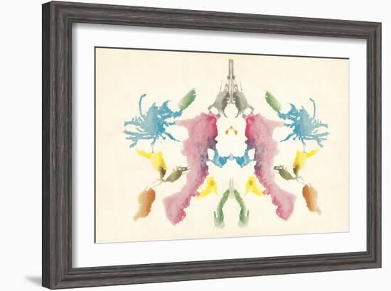 Rorschach Test in Red, Blue, Green and Gray-null-Framed Art Print