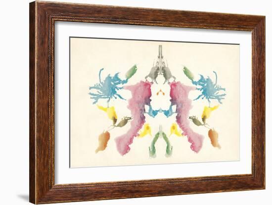 Rorschach Test in Red, Blue, Green and Gray-null-Framed Art Print