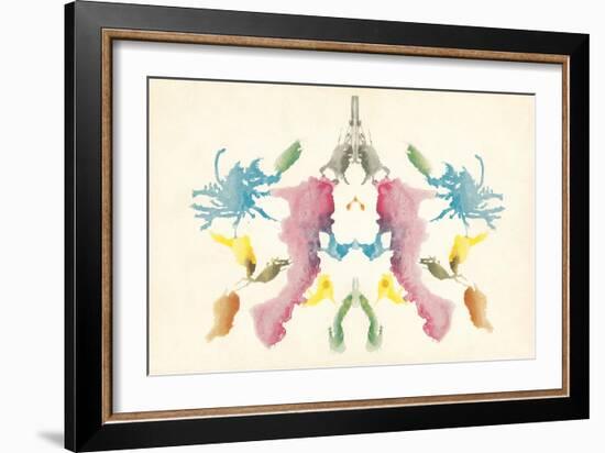 Rorschach Test in Red, Blue, Green and Gray-null-Framed Art Print