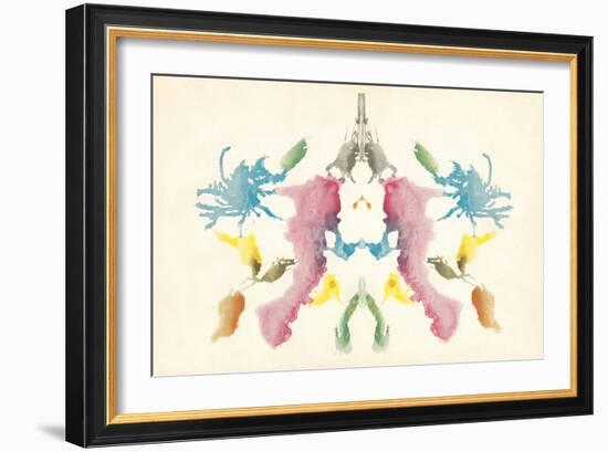 Rorschach Test in Red, Blue, Green and Gray-null-Framed Art Print