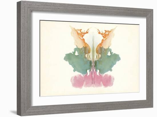 Rorschach Test in Red, Green and Orange-null-Framed Art Print