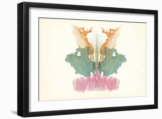 Rorschach Test in Red, Green and Orange-null-Framed Art Print