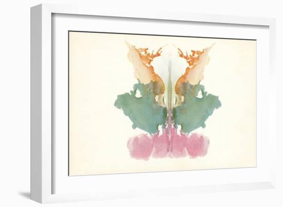 Rorschach Test in Red, Green and Orange-null-Framed Art Print