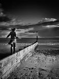Girl Walking on Sea Defence-Rory Garforth-Photographic Print