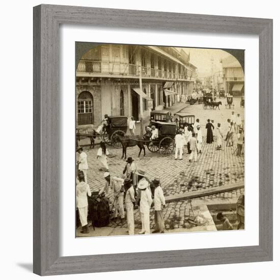 Rosario Road and Binondo Church, Manila, Philippines-Underwood & Underwood-Framed Photographic Print