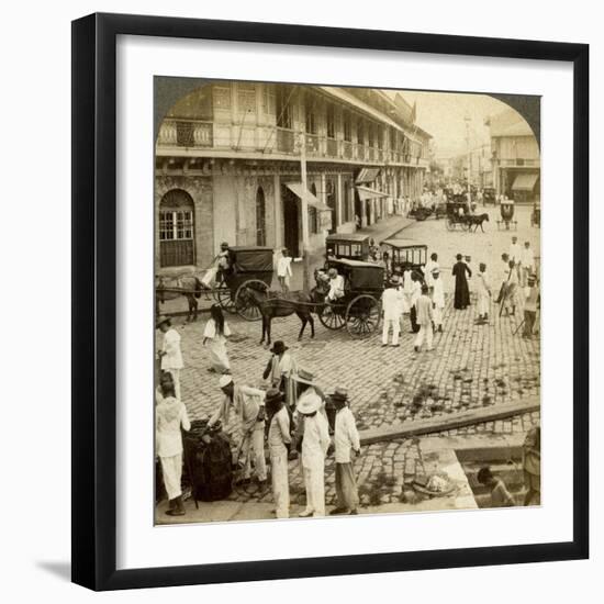 Rosario Road and Binondo Church, Manila, Philippines-Underwood & Underwood-Framed Photographic Print