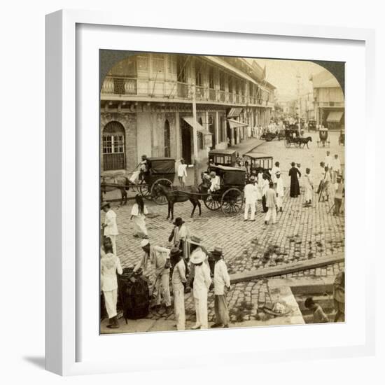 Rosario Road and Binondo Church, Manila, Philippines-Underwood & Underwood-Framed Photographic Print