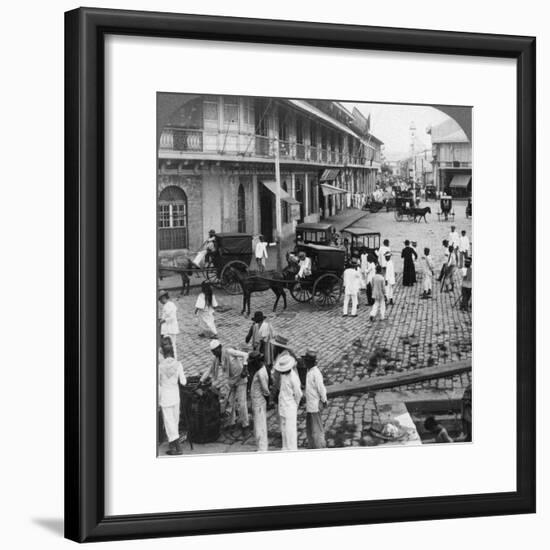 Rosario Street and Binondo Church as Seen from Pasig River, Manila, Philippines, 1899-Underwood & Underwood-Framed Photographic Print