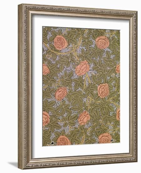 "Rose - 93" Wallpaper Design-William Morris-Framed Giclee Print