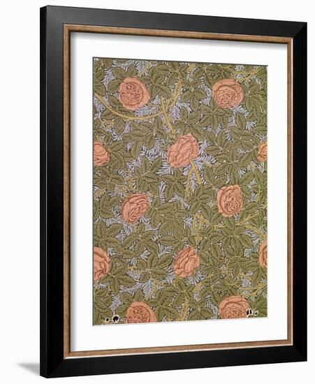 "Rose - 93" Wallpaper Design-William Morris-Framed Giclee Print