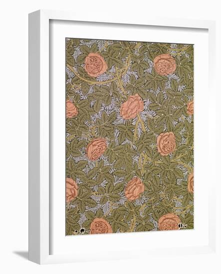 "Rose - 93" Wallpaper Design-William Morris-Framed Giclee Print