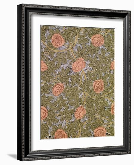 "Rose - 93" Wallpaper Design-William Morris-Framed Giclee Print