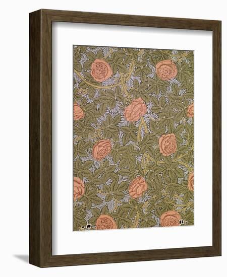 "Rose - 93" Wallpaper Design-William Morris-Framed Giclee Print